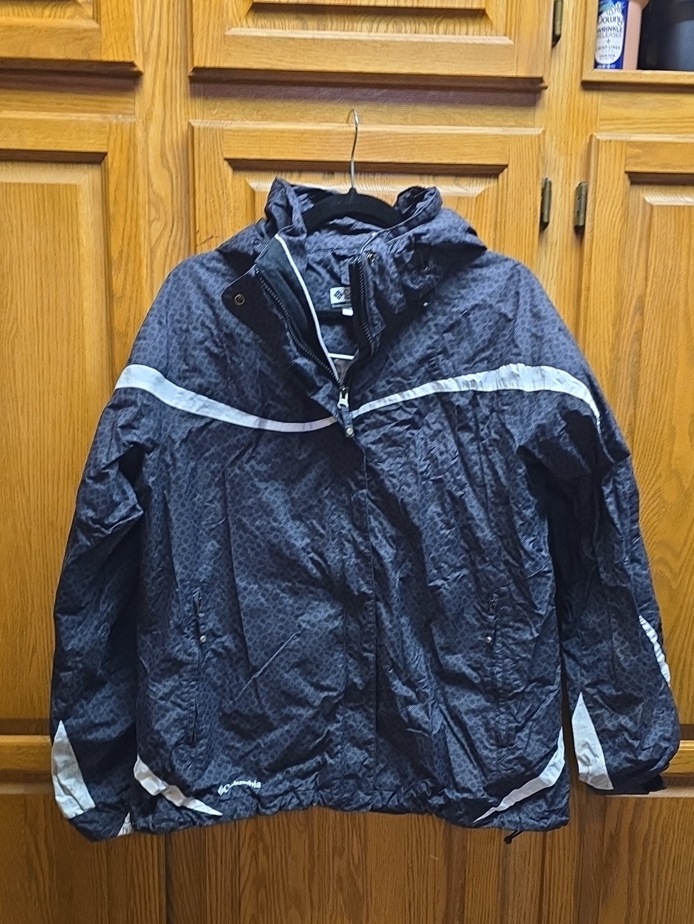 COLUMBIA Interchange Zip Up Gray Print Softshell Jacket Womens Size XL